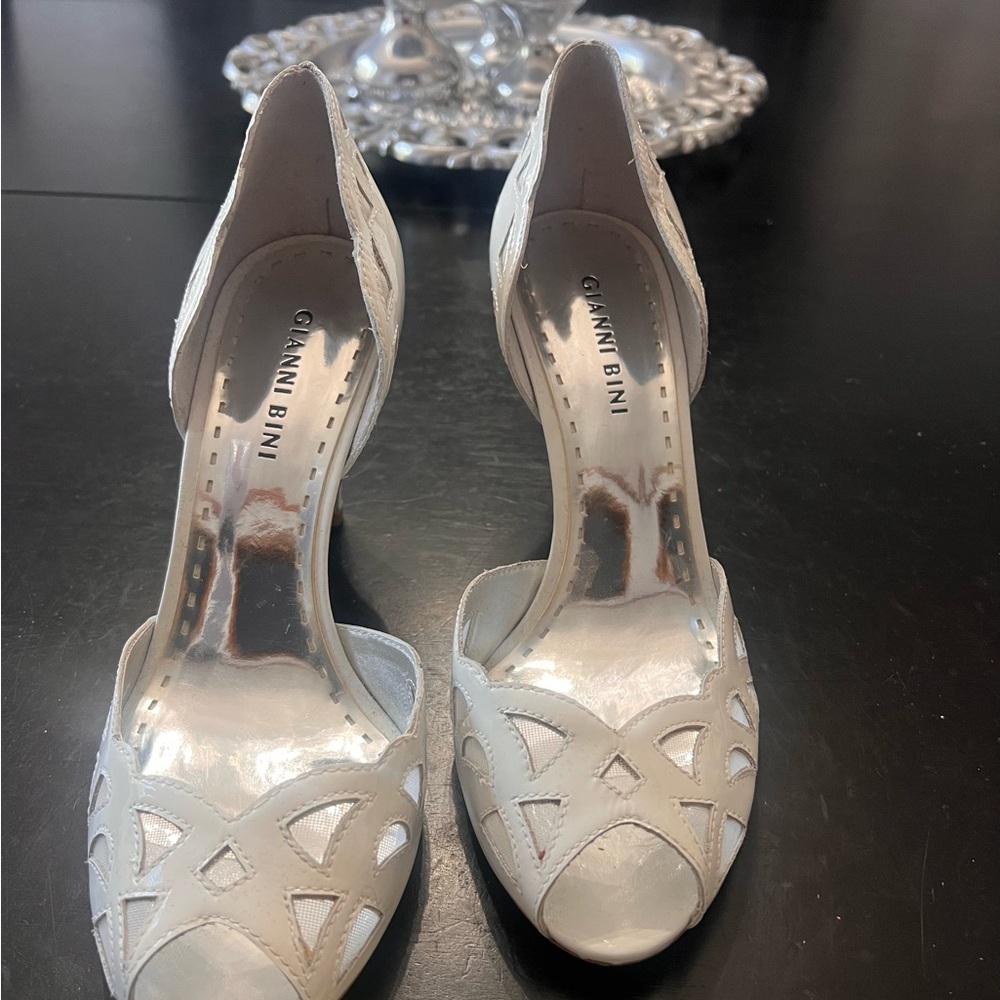 Gianni Bini Cream Cutout Heels